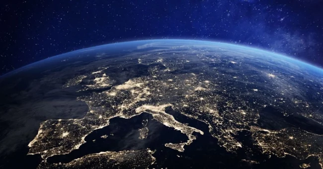 The image shows the Earth seen from space as a concept. The future of efficient heat exchange is here.