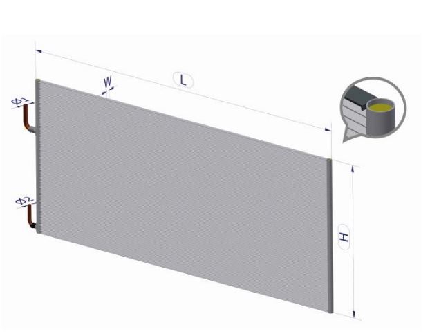 Microchannel condenser datasheet STC-2211BN – dimensions diagram