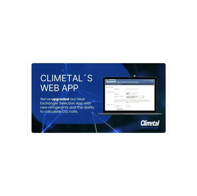 CLIMETAL web app updated: select heat exchangers, new refrigerants and CO₂ coil calculation on screen