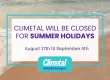 Climetal summer break announcement
